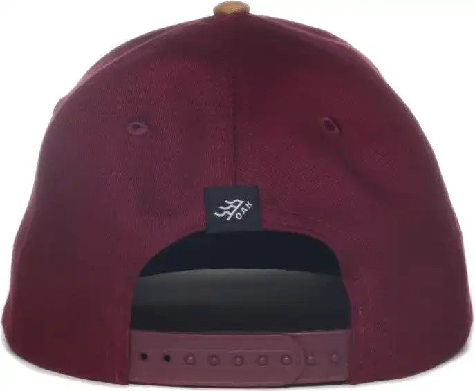 Oc Sports Pinnacle Banner and Oak Cotton Twill Cap -wine Khaki - Osfm