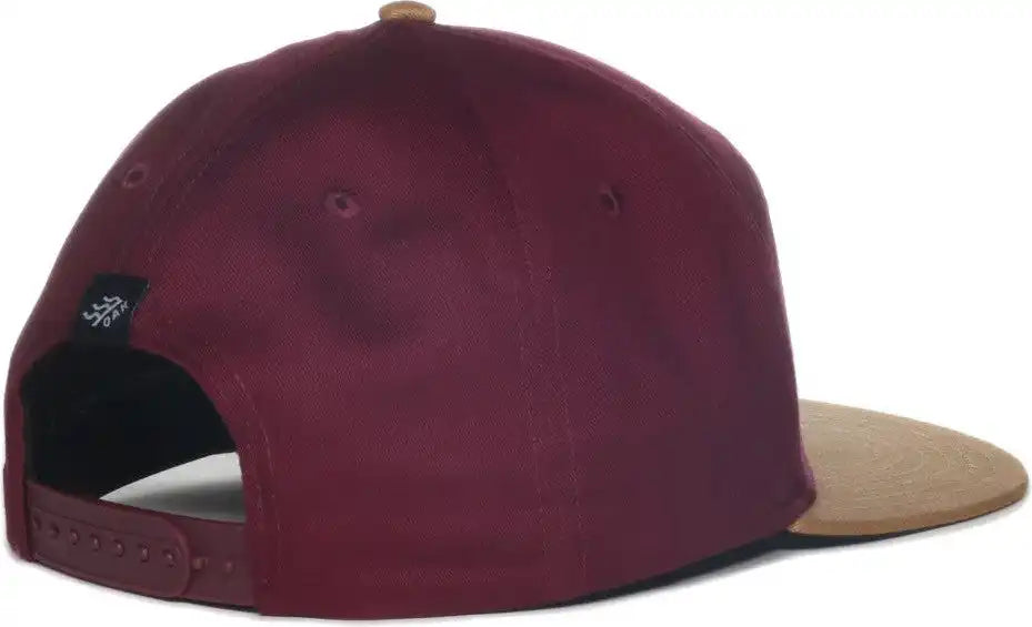 Oc Sports Pinnacle Banner and Oak Cotton Twill Cap -wine Khaki - Osfm