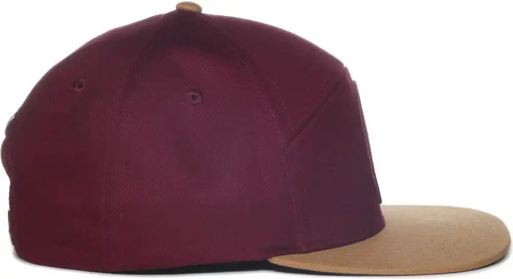 Oc Sports Pinnacle Banner and Oak Cotton Twill Cap -wine Khaki - Osfm