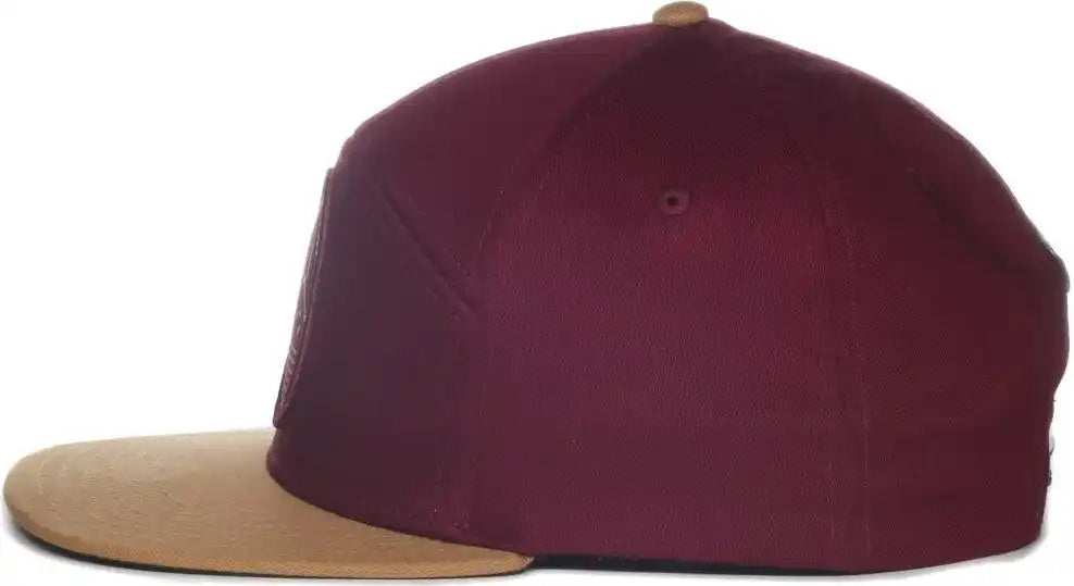 Oc Sports Pinnacle Banner and Oak Cotton Twill Cap -wine Khaki - Osfm