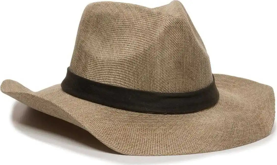 Oc Sports Pls-103 Structured Cowboy Hat - Khaki Dark Brown - one Size Fits Most