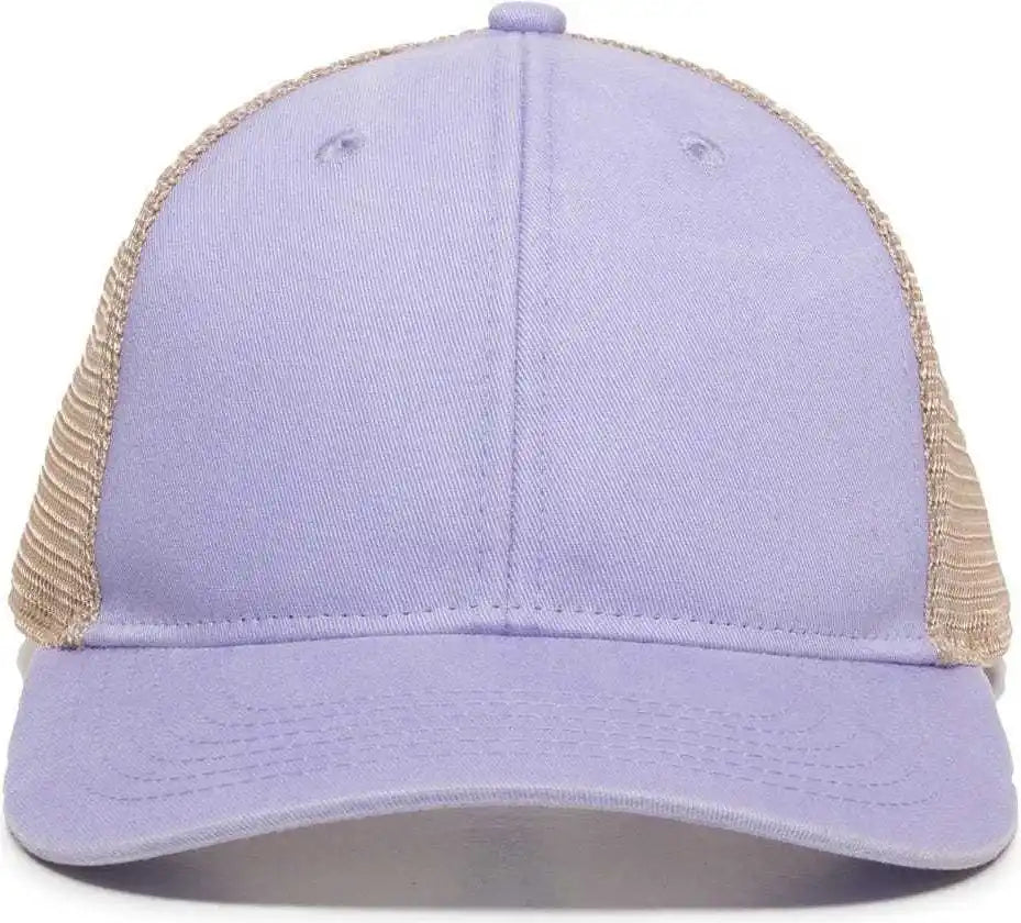 Oc Sports Pny-100m Adjustable Meshback Cap with Ponytail Hole - Lavender Tea Stain - Purple Ivory / 6 7/8’’ - 7 1/2’’