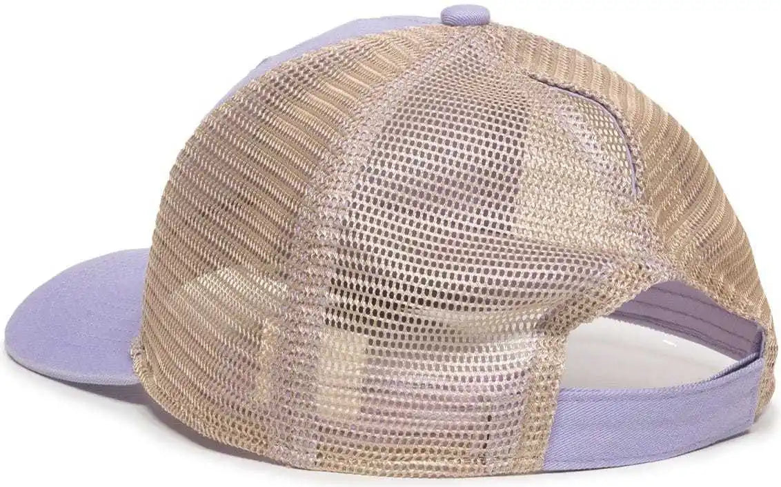 Oc Sports Pny-100m Adjustable Meshback Cap with Ponytail Hole - Lavender Tea Stain - Purple Ivory / 6 7/8’’ - 7 1/2’’