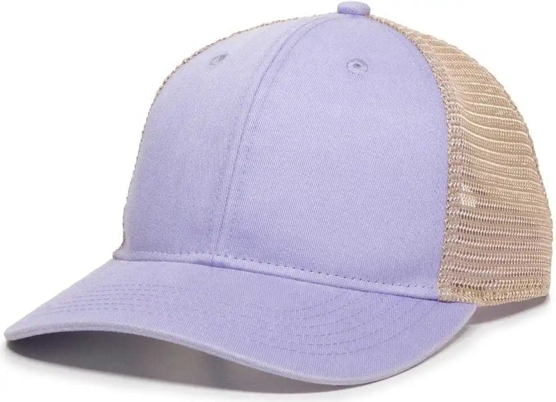Oc Sports Pny-100m Adjustable Meshback Cap with Ponytail Hole - Lavender Tea Stain - Purple Ivory / 6 7/8’’ - 7 1/2’’