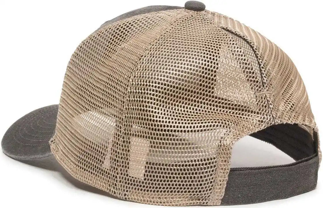 Oc Sports Pny-100m Adjustable Meshback Cap with Ponytail Hole - Black Tea Stain - Ivory / 6 7/8’’ - 7 1/2’’