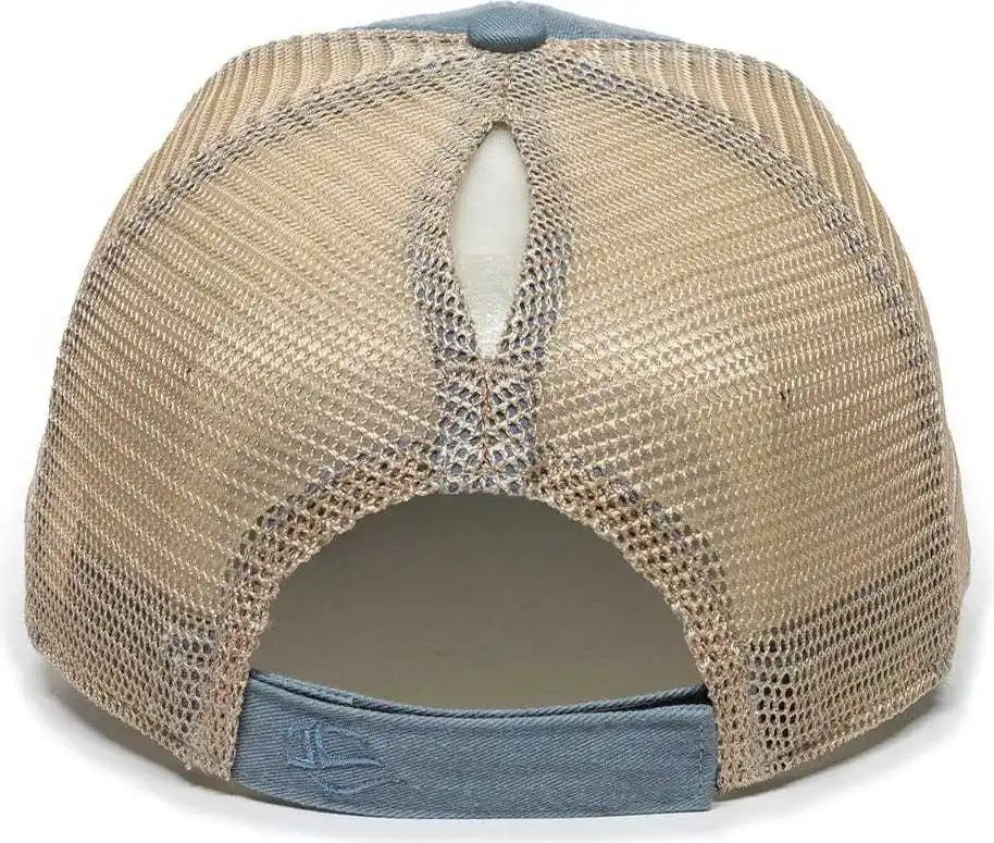 Oc Sports Pny100m Ponytail Mesh Back Cap Coastal Blue/ Tea Blue Ivory / 6 7/8’’ 7 1/2’’