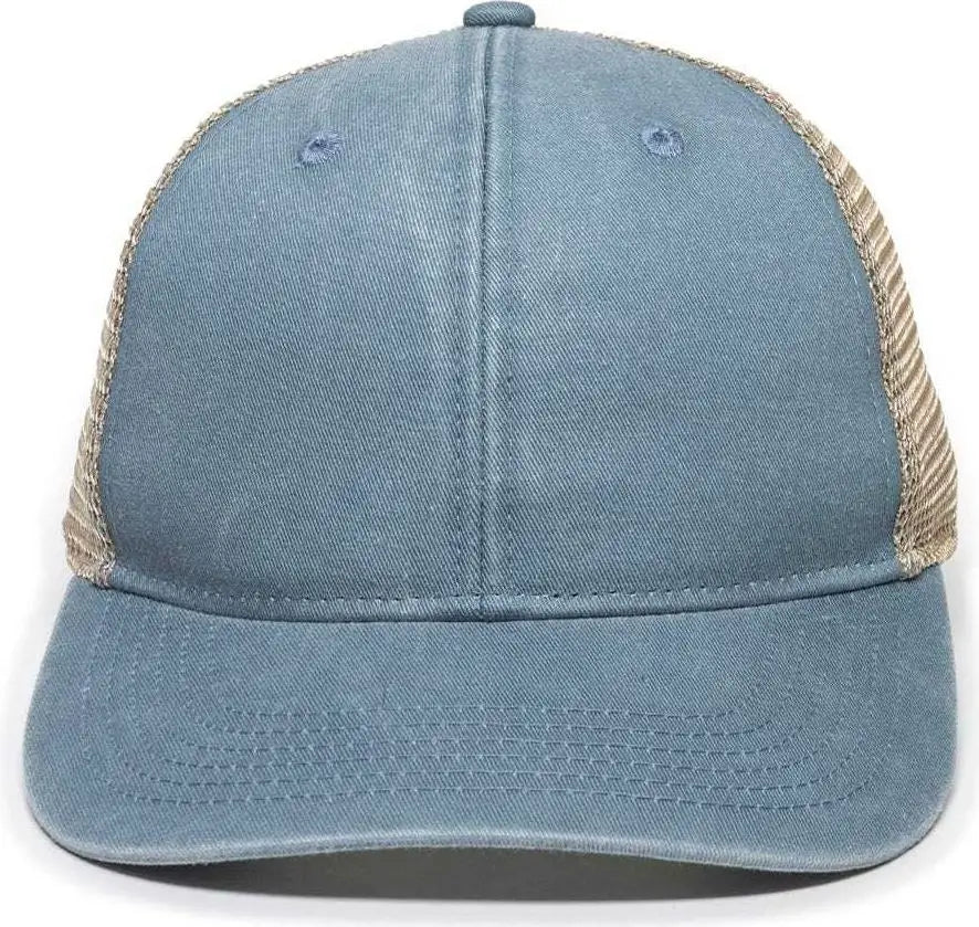 Oc Sports Pny100m Ponytail Mesh-back Cap - Coastal Blue/ Tea - Blue Ivory / 6 7/8’’ - 7 1/2’’