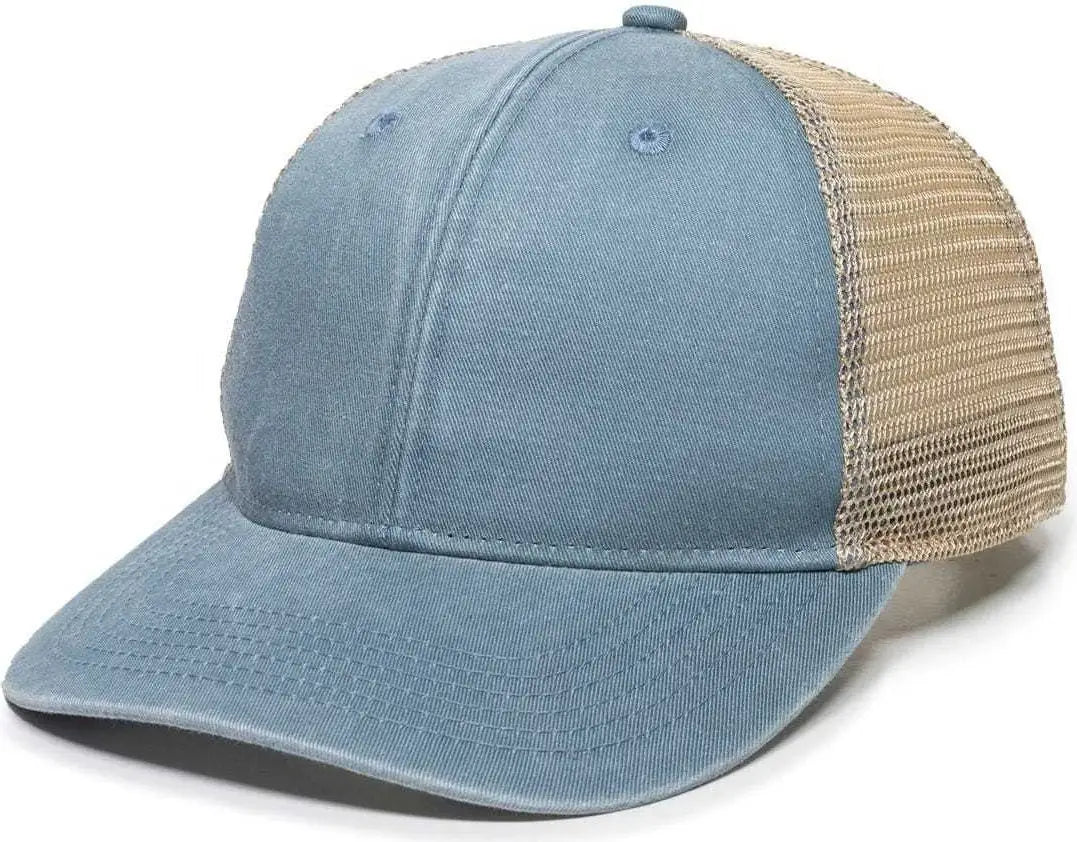 Oc Sports Pny100m Ponytail Mesh-back Cap - Coastal Blue/ Tea - Blue Ivory / 6 7/8’’ - 7 1/2’’