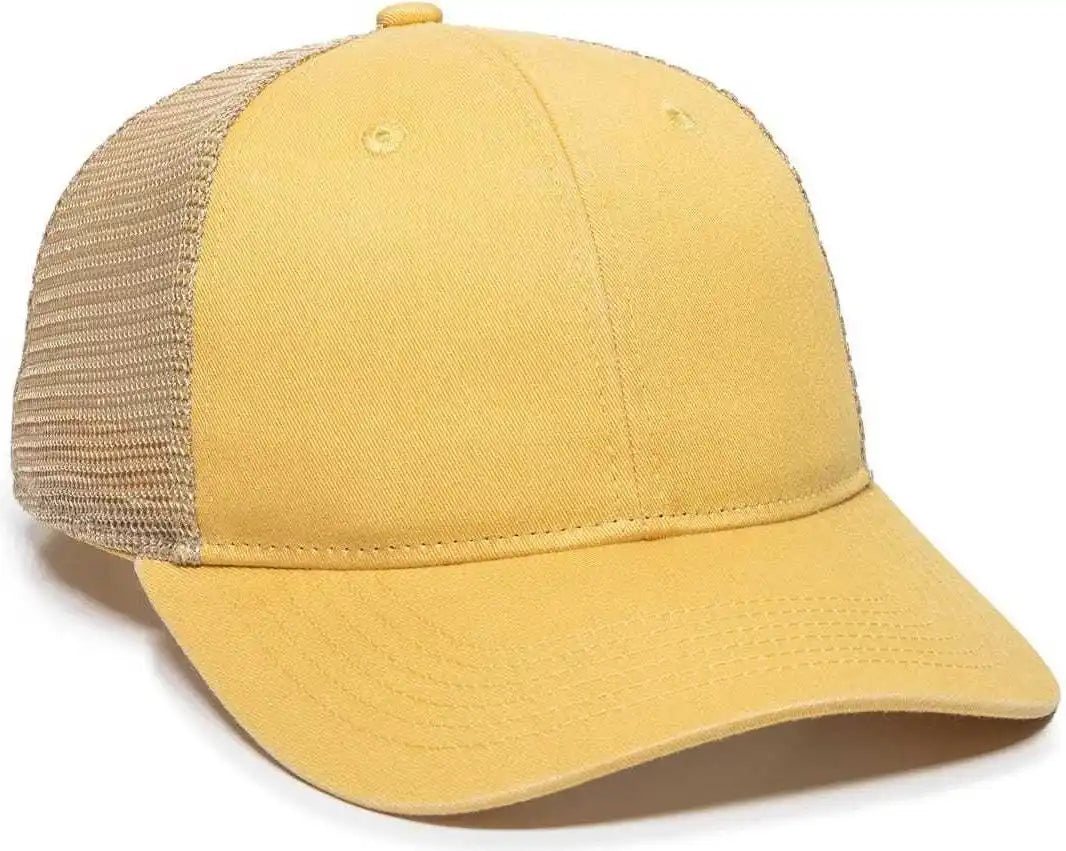 Oc Sports Pny100m Ponytail Mesh-back Cap - Dusty Yellow/ Tea - Yellow Ivory / 6 7/8’’ - 7 1/2’’
