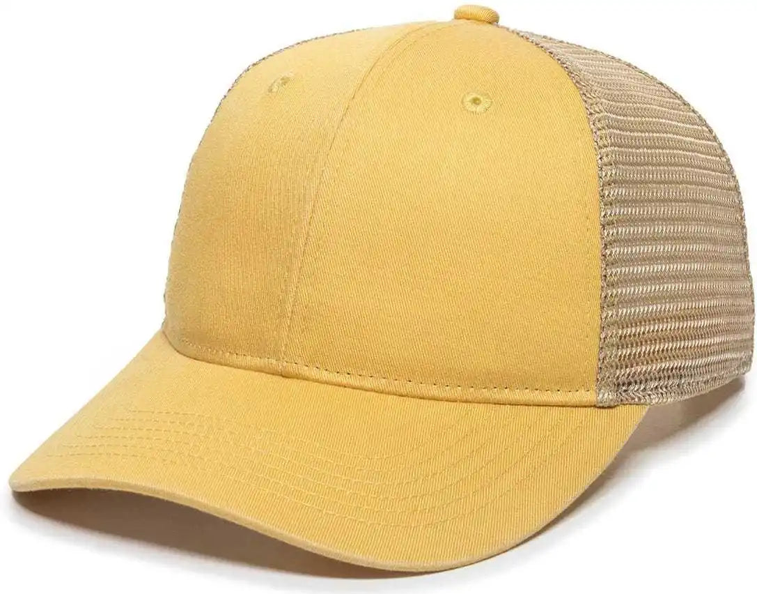 Oc Sports Pny100m Ponytail Mesh-back Cap - Dusty Yellow/ Tea - Yellow Ivory / 6 7/8’’ - 7 1/2’’