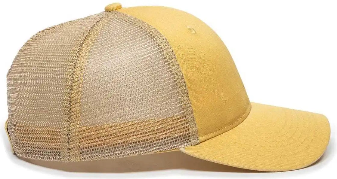 Oc Sports Pny100m Ponytail Mesh-back Cap - Dusty Yellow/ Tea - Yellow Ivory / 6 7/8’’ - 7 1/2’’