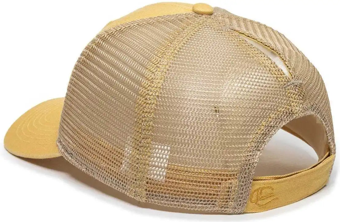 Oc Sports Pny100m Ponytail Mesh-back Cap - Dusty Yellow/ Tea - Yellow Ivory / 6 7/8’’ - 7 1/2’’
