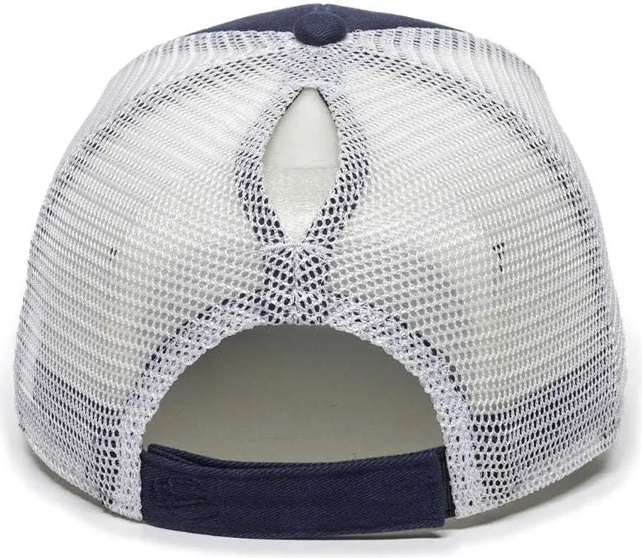 Oc Sports Pny100m Ponytail Mesh-back Cap - Navy/ White - Navy / 6 7/8’’ - 7 1/2’’