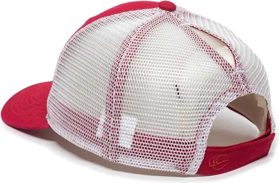 Oc Sports Pny100m Ponytail Mesh-back Cap - Red/ White - Red / 6 7/8’’ - 7 1/2’’