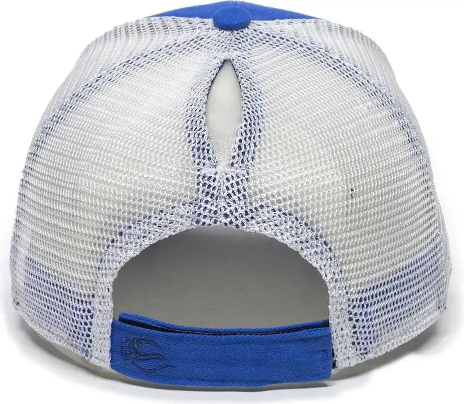 Oc Sports Pny100m Ponytail Mesh-back Cap - Royal/ White - Royal / 6 7/8’’ - 7 1/2’’