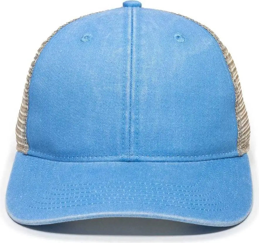 Oc Sports Pny100m Ponytail Mesh-back Cap - Sky Blue/ Tea - Blue Ivory / 6 7/8’’ - 7 1/2’’