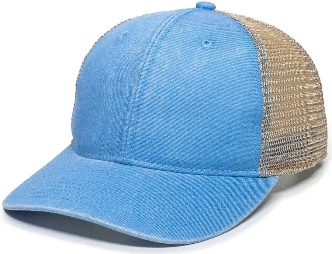 Oc Sports Pny100m Ponytail Mesh-back Cap - Sky Blue/ Tea - Blue Ivory / 6 7/8’’ - 7 1/2’’