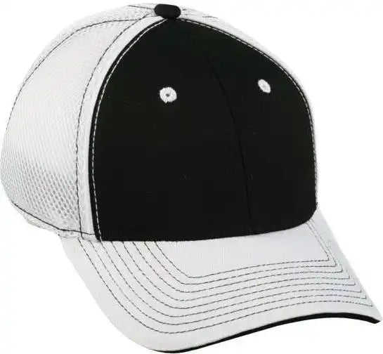 Oc Sports Pro1125x Meshback Flexible Fitting Cap - Black White - 6 3/4’’ - 7 1/8’’