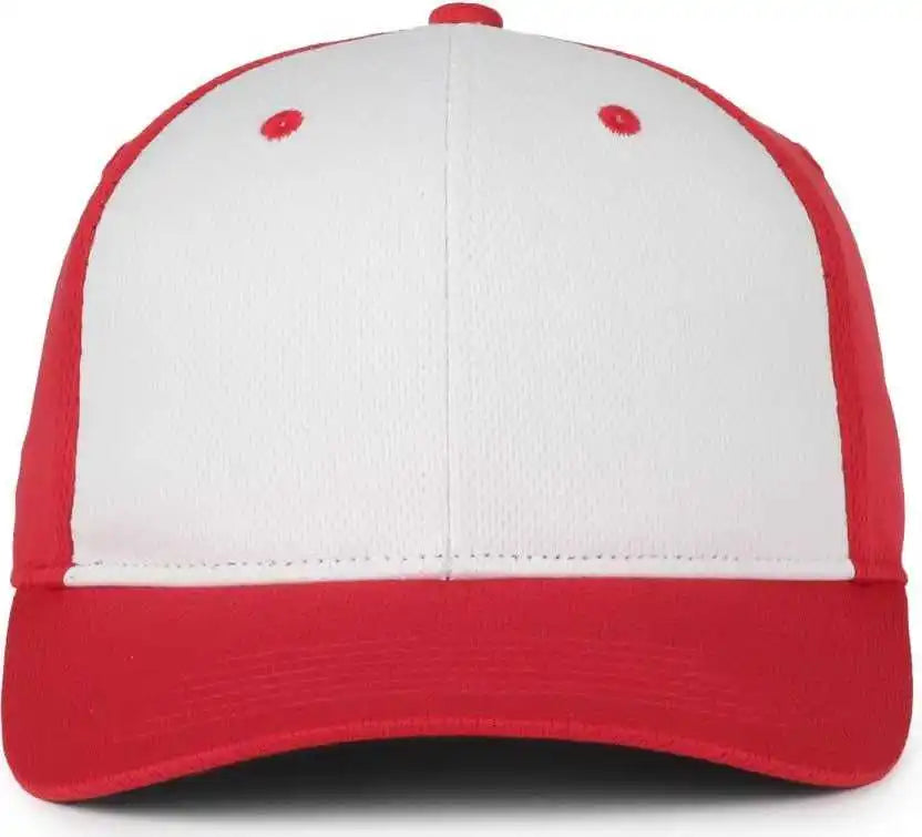 Oc Sports Ptm-850 Polyester Crown Cap - White Red - Youth