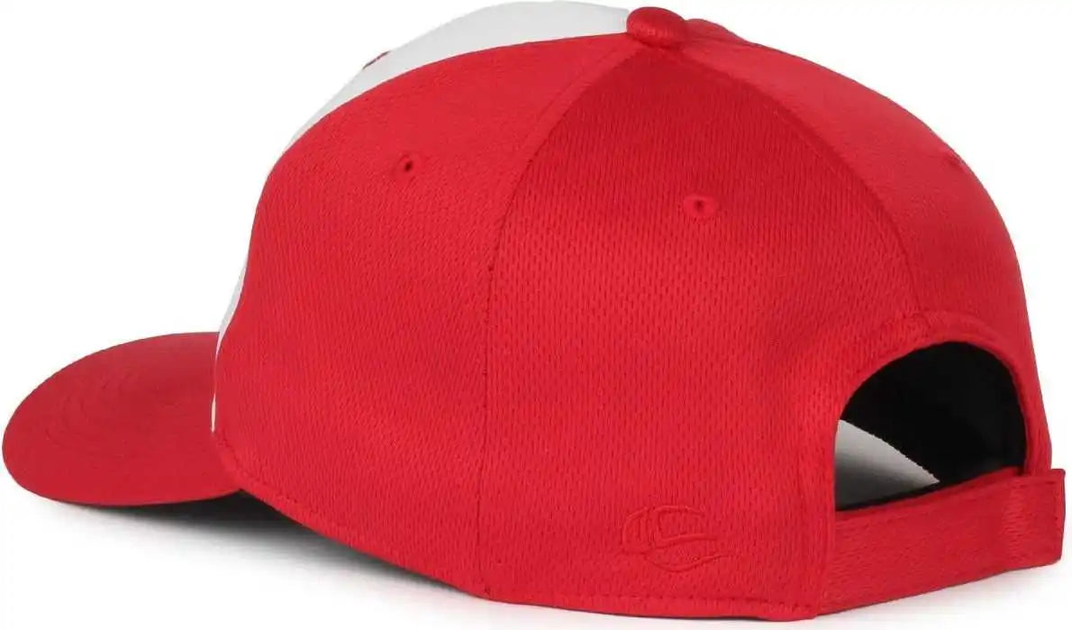 Oc Sports Ptm-850 Polyester Crown Cap - White Red