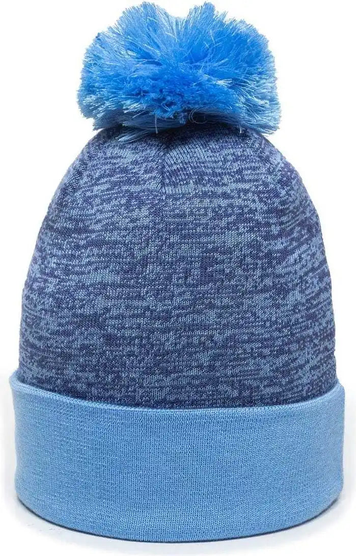 Oc Sports Pwc-100 Pixel Watch Beanie with Pom - Navy Columbia Blue - one Size Fits Most