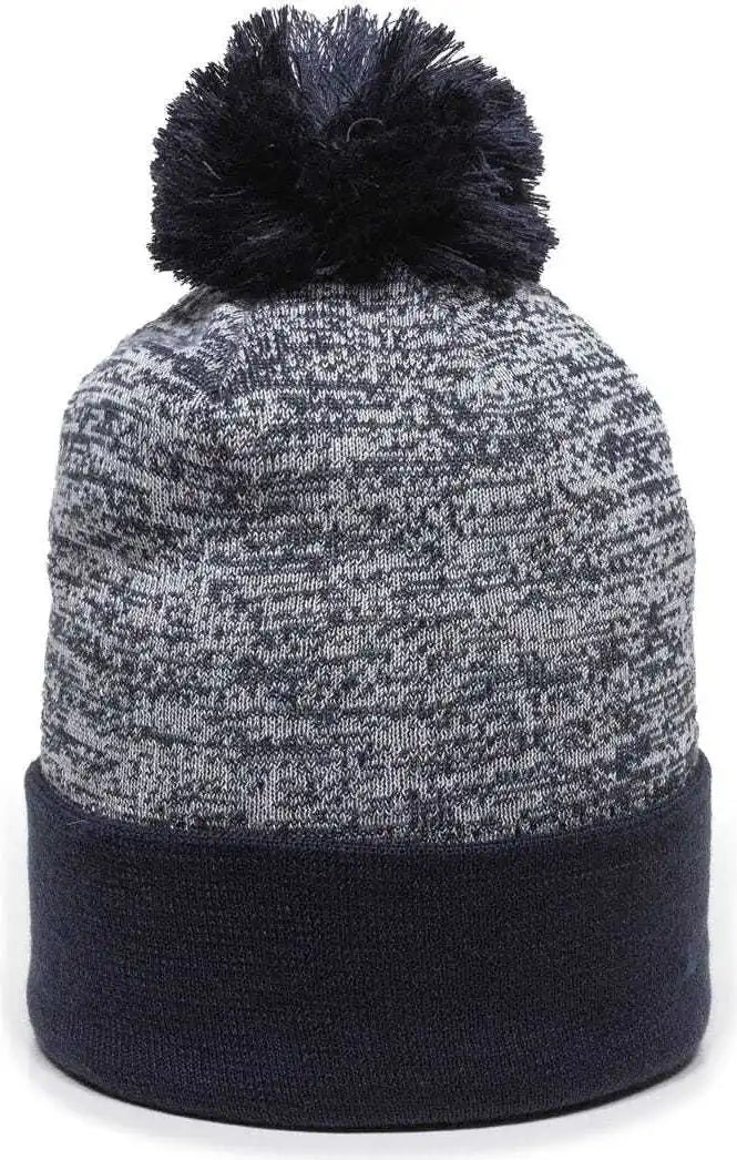 Oc Sports Pwc-100 Pixel Watch Beanie with Pom - White Navy - one Size Fits Most