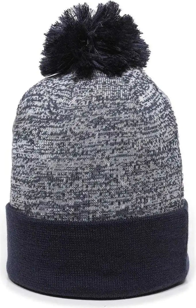 Oc Sports Pwc-100 Pixel Watch Beanie with Pom - White Navy - one Size Fits Most