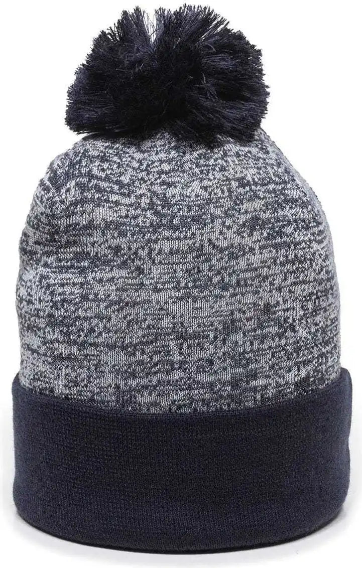 Oc Sports Pwc-100 Pixel Watch Beanie with Pom - White Navy - one Size Fits Most