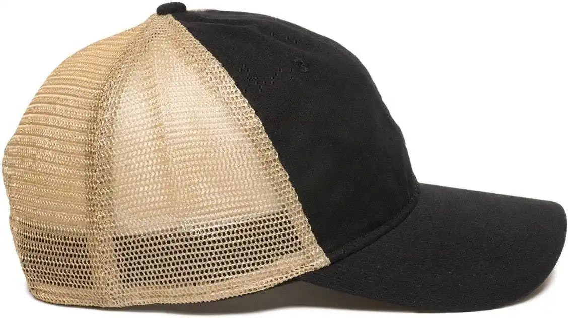 Oc Sports Pwt-200m Adjustable Mesh Back Cap - Black Tea Stain - 6 7/8’’ - 7 1/2’’