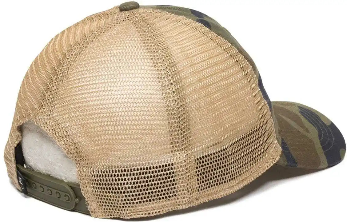 Oc Sports Pwt 200m Adjustable Mesh Back Cap Generic Camo Tea Stain Green / 6 7/8’’ 7 1/2’’