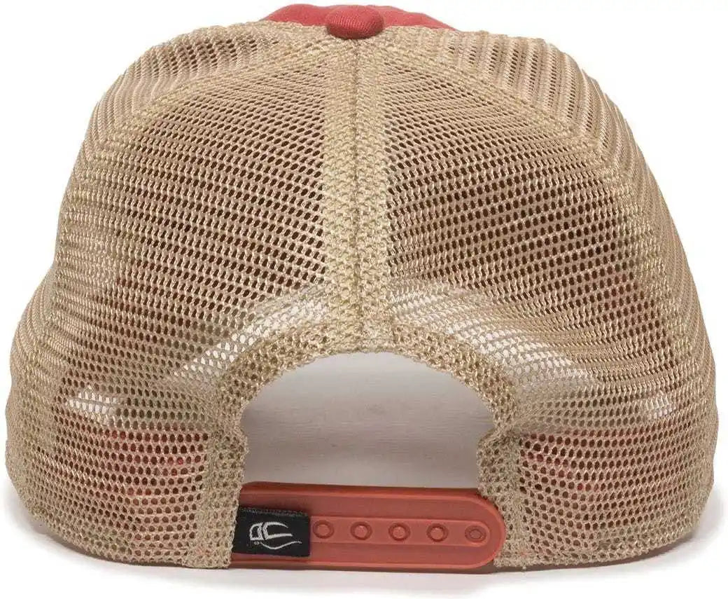 Oc Sports Pwt-200m Adjustable Mesh Back Cap - Nantucket Red Tea Stain - 6 7/8’’ - 7 1/2’’