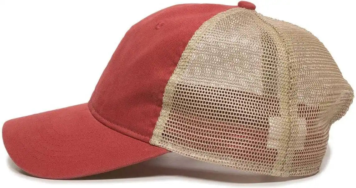 Oc Sports Pwt-200m Adjustable Mesh Back Cap - Nantucket Red Tea Stain - 6 7/8’’ - 7 1/2’’