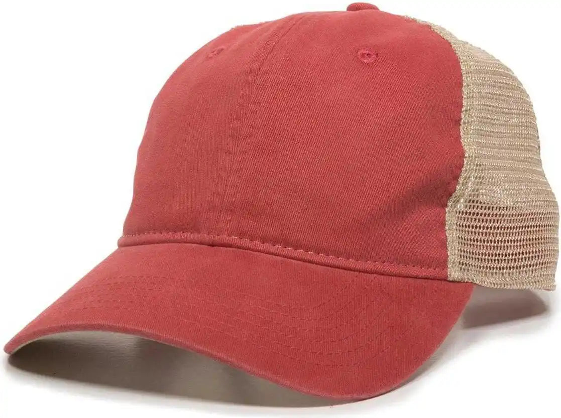 Oc Sports Pwt-200m Adjustable Mesh Back Cap - Nantucket Red Tea Stain - 6 7/8’’ - 7 1/2’’