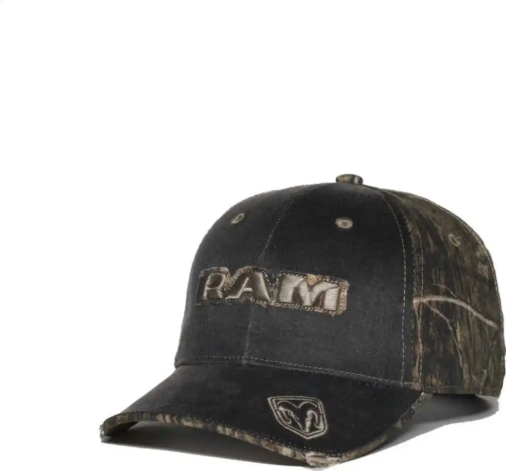 Oc Sports Ram05a Ram Weathered Mid Crown Cap -black Mossy Oak Country Dna - Osfm