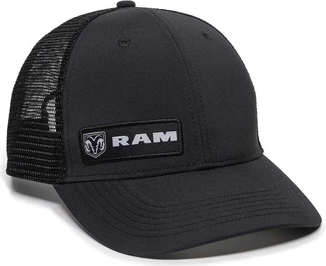 Oc Sports Ram12a Polyester Mesh Back Cap -black - Black / 6 7/8’’ - 7 1/2’’