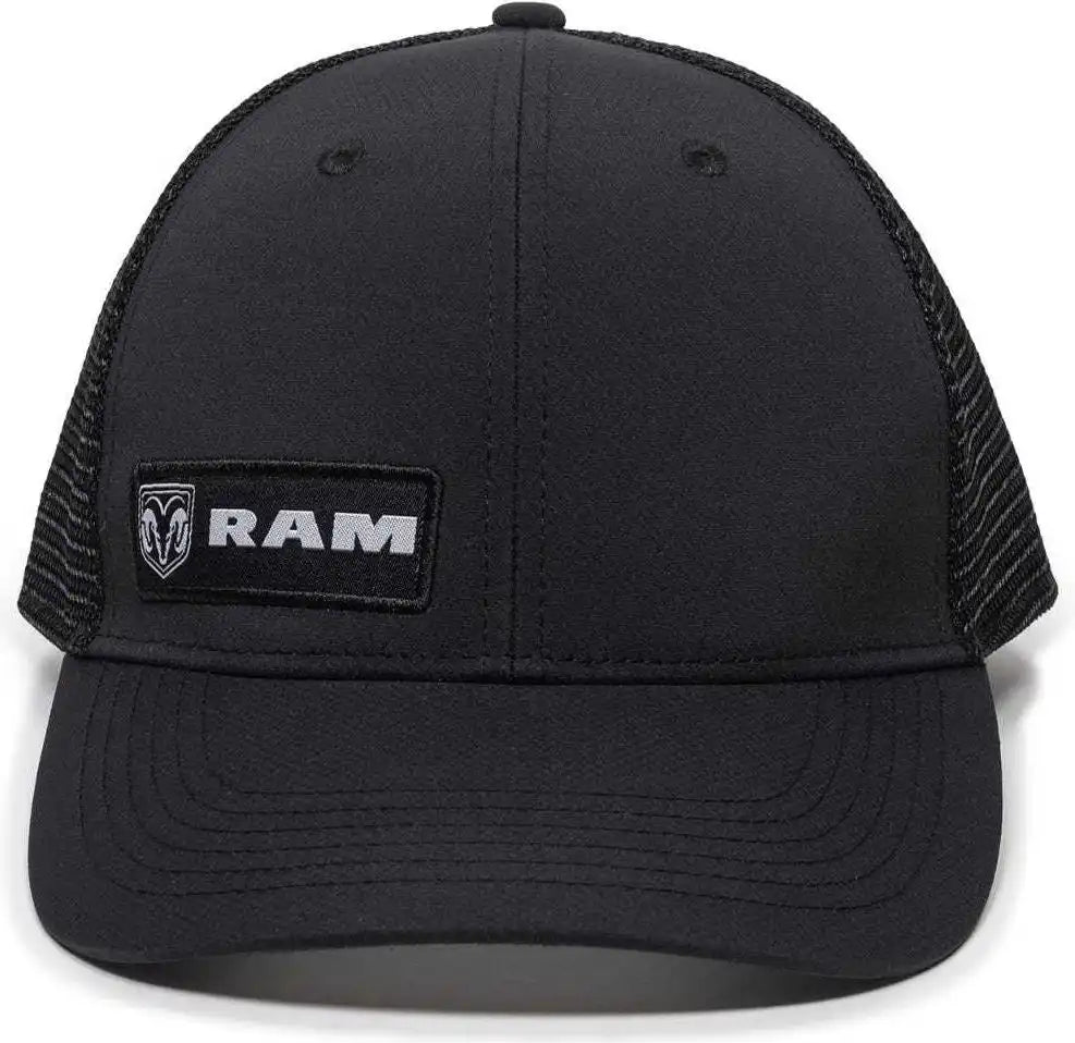 Oc Sports Ram12a Polyester Mesh Back Cap -black - Black / 6 7/8’’ - 7 1/2’’
