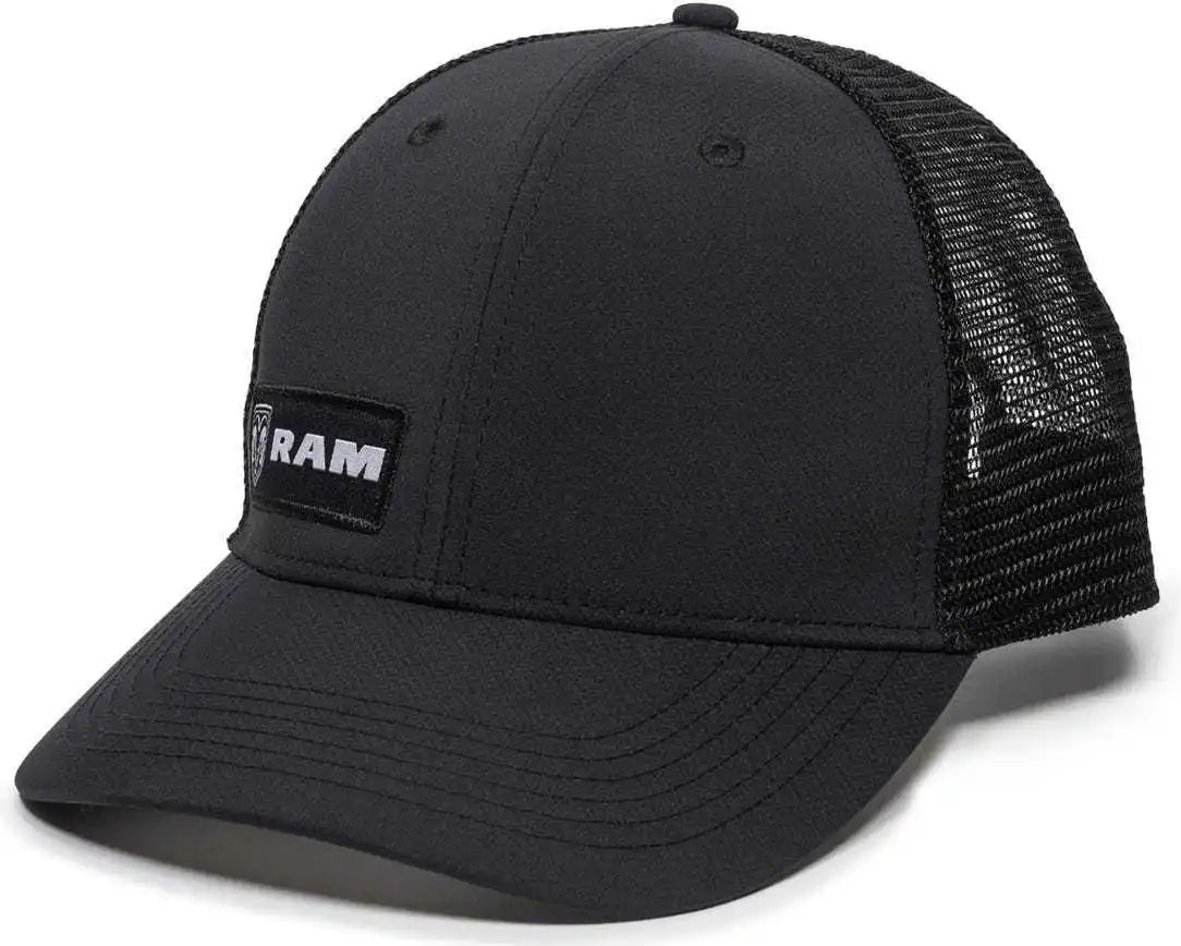 Oc Sports Ram12a Polyester Mesh Back Cap -black - Black / 6 7/8’’ - 7 1/2’’