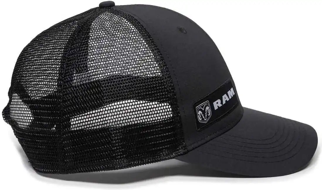 Oc Sports Ram12a Polyester Mesh Back Cap -black - Black / 6 7/8’’ - 7 1/2’’