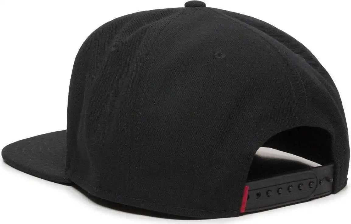 Oc Sports Redlbl101 Adjustable Flat Bill Heathered Cap - Black - 6 7/8’’ - 7 1/2’’