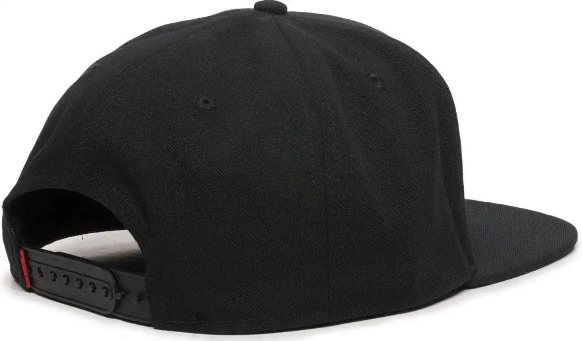 Oc Sports Redlbl101 Adjustable Flat Bill Heathered Cap - Black - 6 7/8’’ - 7 1/2’’