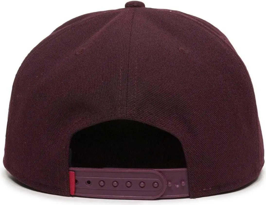 Oc Sports Redlbl101 Adjustable Flat Bill Heathered Cap - Dark Wine