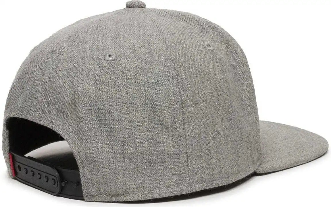 Oc Sports Redlbl101 Adjustable Flat Bill Heathered Cap - Grey - Gray / 6 7/8’’ - 7 1/2’’