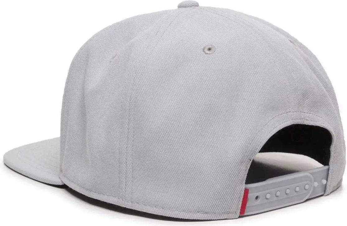 Oc Sports Redlbl101 Adjustable Flat Bill Heathered Cap - Light Grey - Gray / 6 7/8’’ - 7 1/2’’
