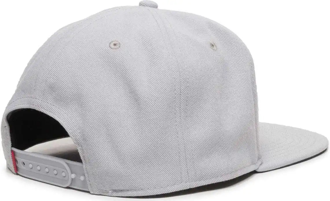 Oc Sports Redlbl101 Adjustable Flat Bill Heathered Cap - Light Grey - Gray / 6 7/8’’ - 7 1/2’’