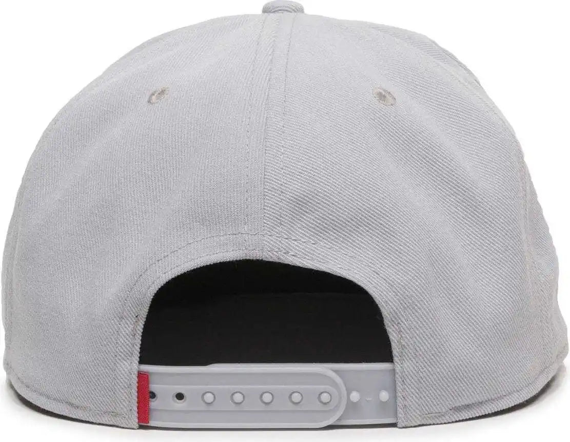 Oc Sports Redlbl101 Adjustable Flat Bill Heathered Cap - Light Grey - Gray / 6 7/8’’ - 7 1/2’’