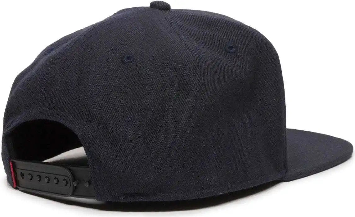 Oc Sports Redlbl101 Adjustable Flat Bill Heathered Cap - Navy - 6 7/8’’ - 7 1/2’’