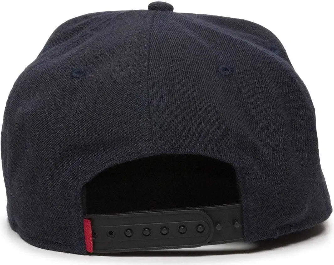 Oc Sports Redlbl101 Adjustable Flat Bill Heathered Cap - Navy