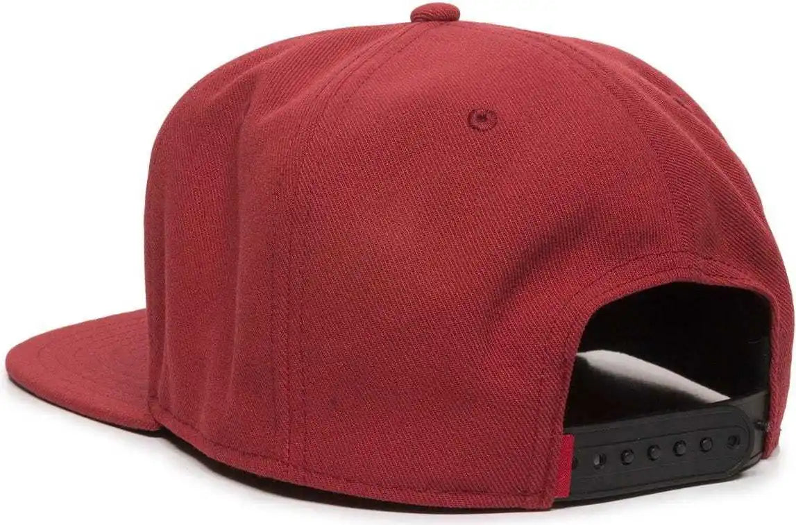 Oc Sports Redlbl101 Adjustable Flat Bill Heathered Cap - Red - 6 7/8’’ - 7 1/2’’