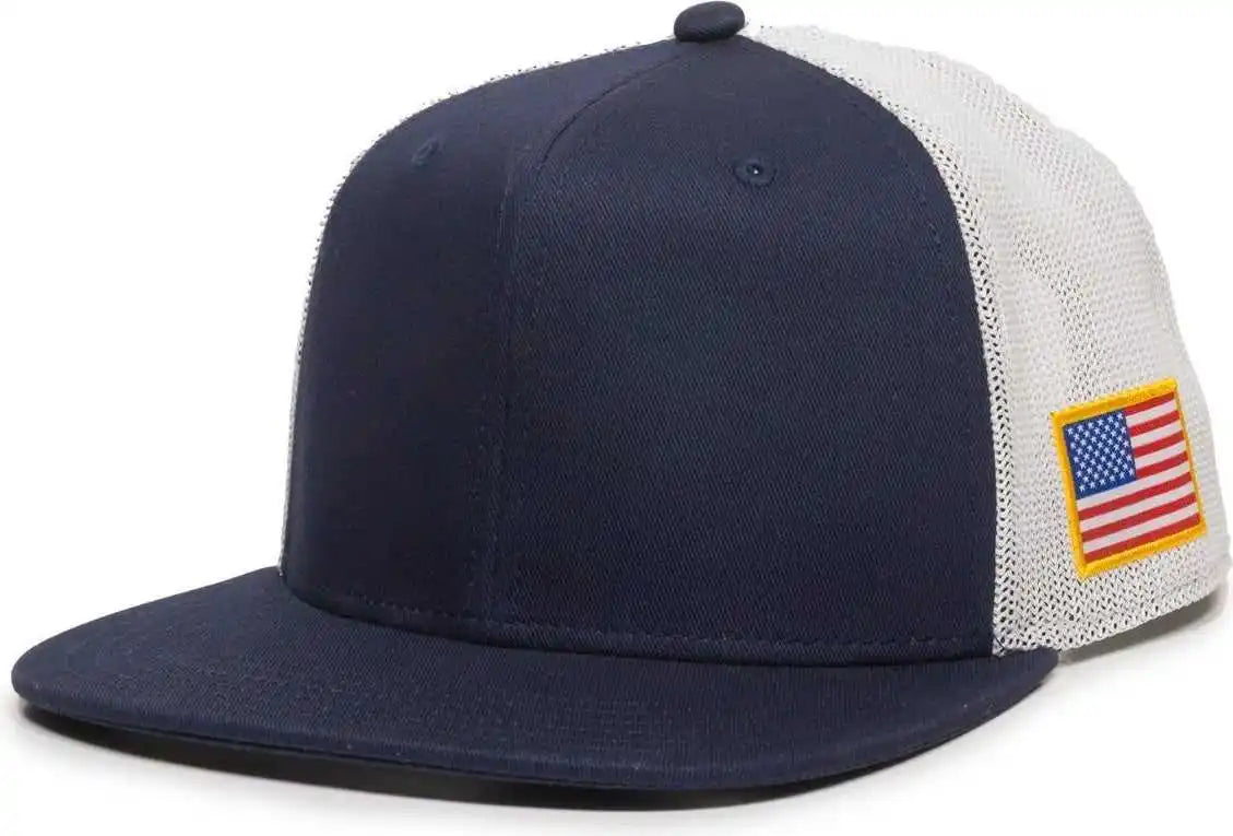 Oc Sports Redlbl103 Woven American Flag Left Side Cap - Navy White - 6 7/8’’ - 7 1/2’’