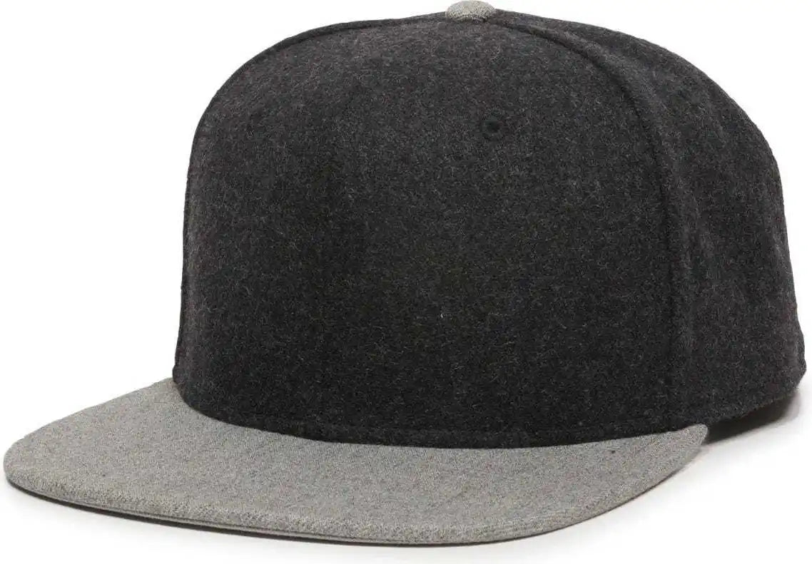 Oc Sports Redlbl104 Adjustable Flat Bill Cap - Black Light Grey - Gray / 6 7/8’’ - 7 1/2’’